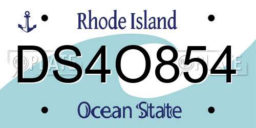 DS4O854 Rhode Island License Plate