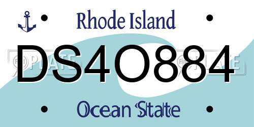 DS4O884 Rhode Island License Plate