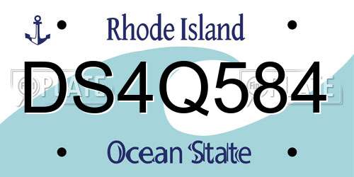 DS4Q584 Rhode Island License Plate