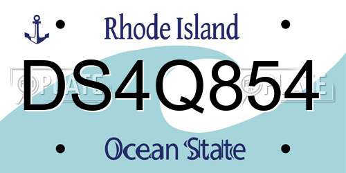 DS4Q854 Rhode Island License Plate