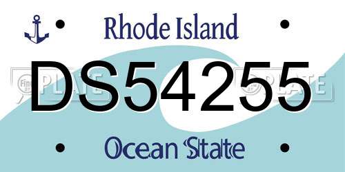 DS54255 Rhode Island License Plate