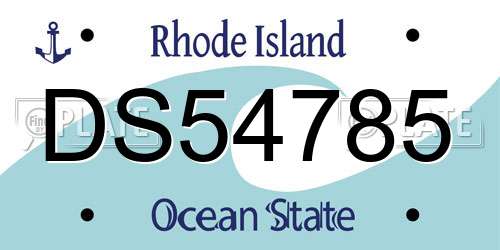 DS54785 Rhode Island License Plate