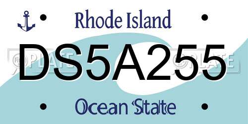 DS5A255 Rhode Island License Plate