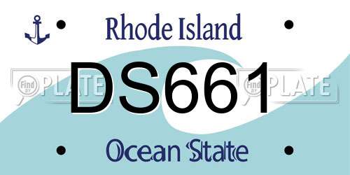 DS661 Rhode Island License Plate