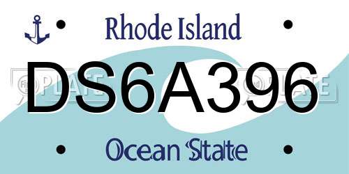 DS6A396 Rhode Island License Plate