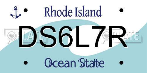 DS6L7R Rhode Island License Plate