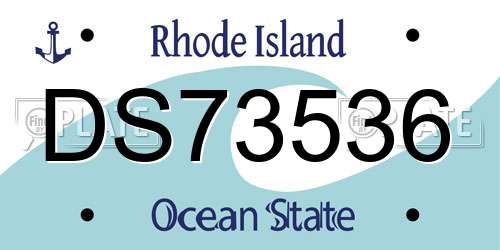DS73536 Rhode Island License Plate