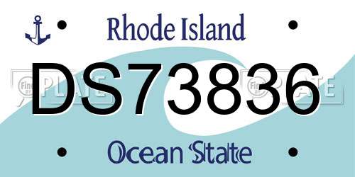 DS73836 Rhode Island License Plate