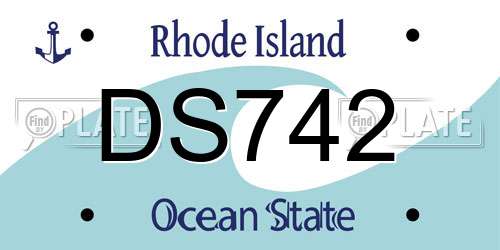 DS742 Rhode Island License Plate