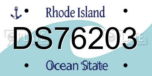 DS76203 Rhode Island License Plate