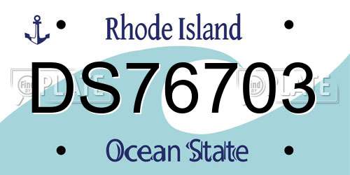 DS76703 Rhode Island License Plate