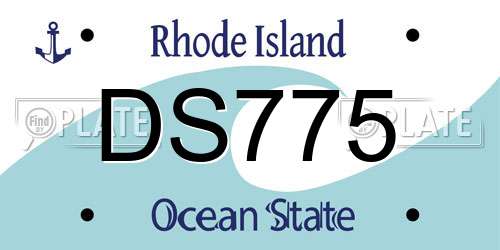 DS775 Rhode Island License Plate