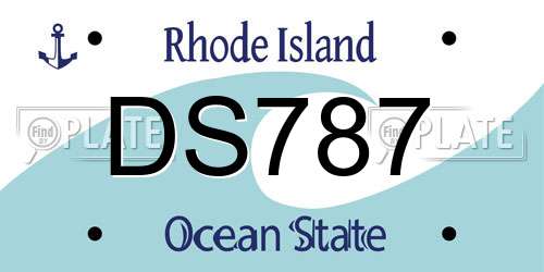 DS787 Rhode Island License Plate