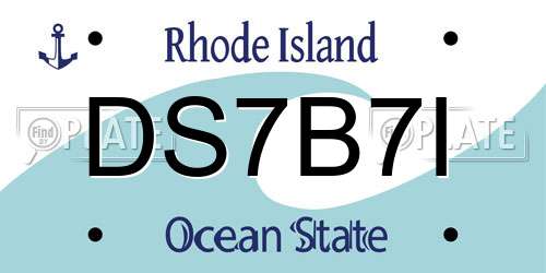 DS7B7I Rhode Island License Plate