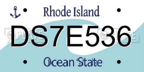 DS7E536 Rhode Island License Plate