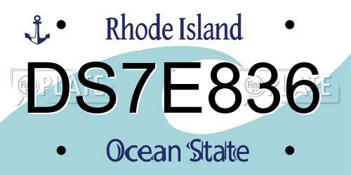 DS7E836 Rhode Island License Plate