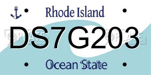 DS7G203 Rhode Island License Plate