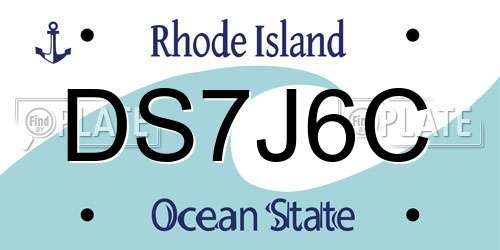DS7J6C Rhode Island License Plate