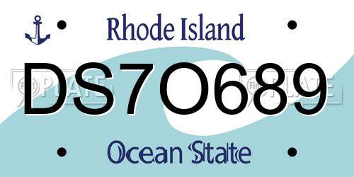 DS7O689 Rhode Island License Plate