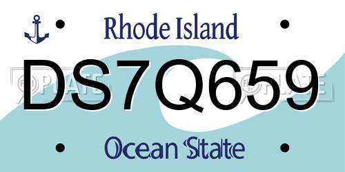 DS7Q659 Rhode Island License Plate
