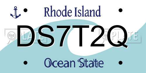 DS7T2Q Rhode Island License Plate