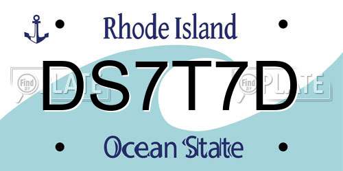 DS7T7D Rhode Island License Plate