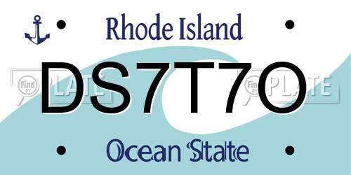 DS7T7O Rhode Island License Plate