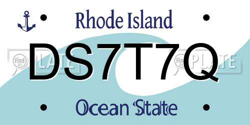 DS7T7Q Rhode Island License Plate
