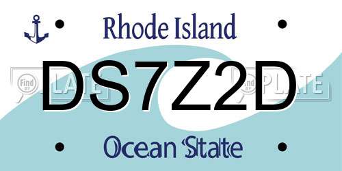DS7Z2D Rhode Island License Plate