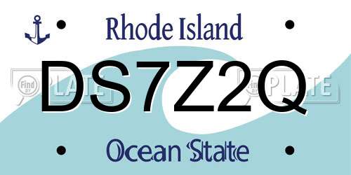 DS7Z2Q Rhode Island License Plate
