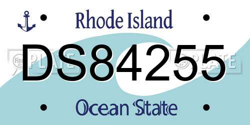 DS84255 Rhode Island License Plate