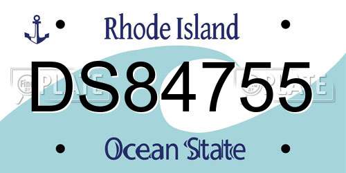 DS84755 Rhode Island License Plate