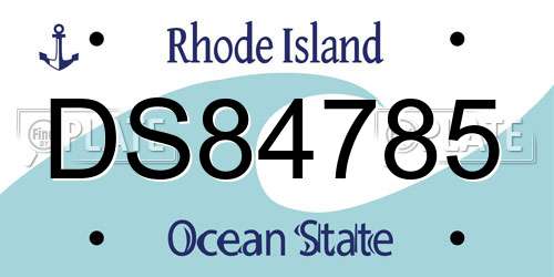 DS84785 Rhode Island License Plate