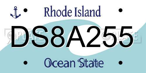 DS8A255 Rhode Island License Plate
