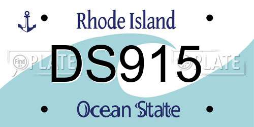 DS915 Rhode Island License Plate