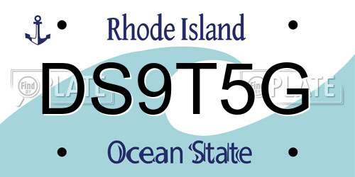 DS9T5G Rhode Island License Plate