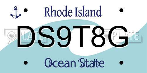 DS9T8G Rhode Island License Plate