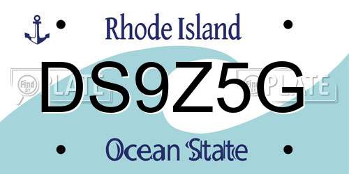 DS9Z5G Rhode Island License Plate