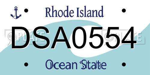 DSA0554 Rhode Island License Plate
