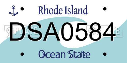 DSA0584 Rhode Island License Plate