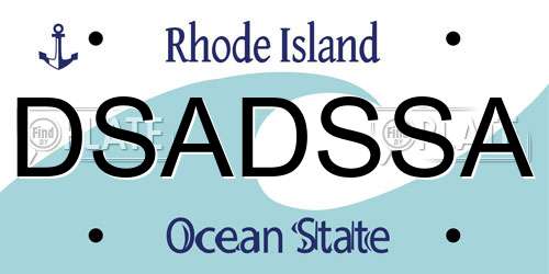 DSADSSA Rhode Island License Plate