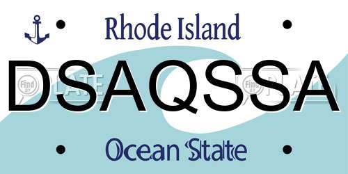 DSAQSSA Rhode Island License Plate