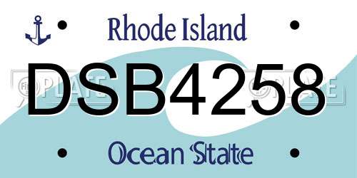 DSB4258 Rhode Island License Plate