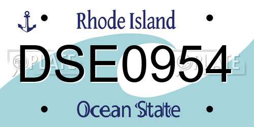 DSE0954 Rhode Island License Plate