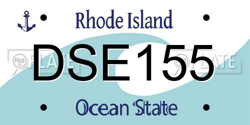 DSE155 Rhode Island License Plate