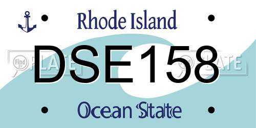 DSE158 Rhode Island License Plate