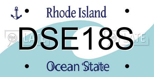 DSE18S Rhode Island License Plate