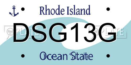DSG13G Rhode Island License Plate