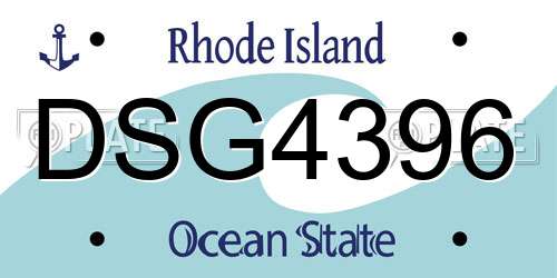 DSG4396 Rhode Island License Plate
