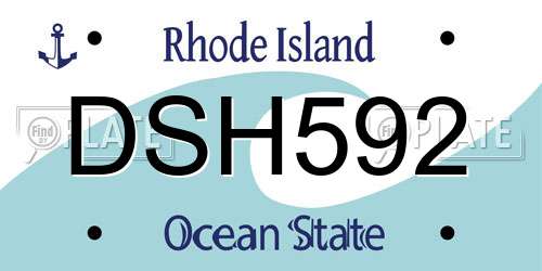 DSH592 Rhode Island License Plate